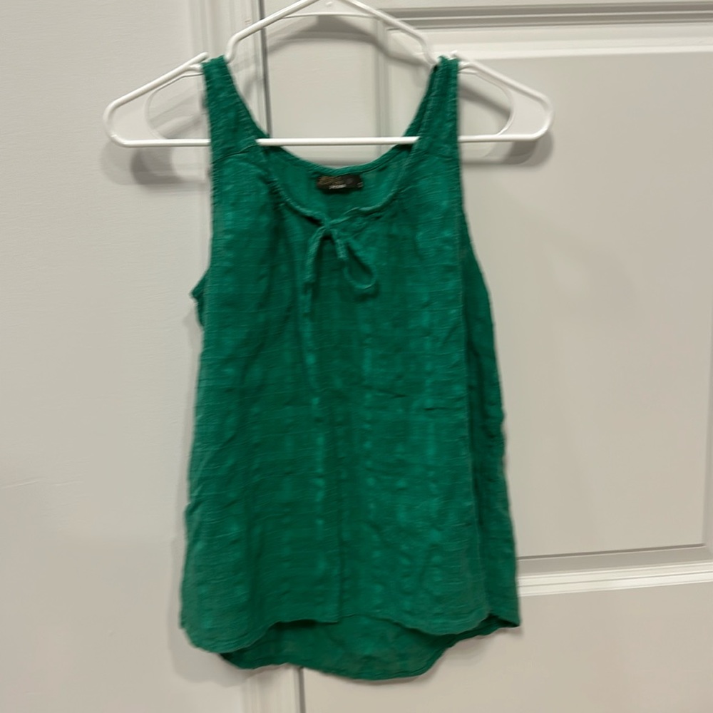 Prana Green Sleeveless Tie-Neck Tank Top